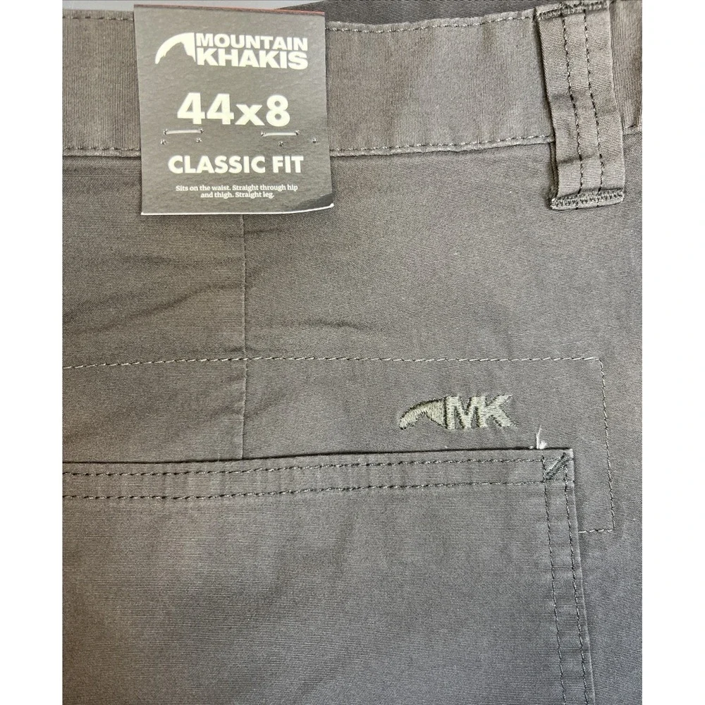 Mountain Khakis Men's All Peak Shorts‎ 44x8 Jackson Grey Classic Fit Cotton NWT